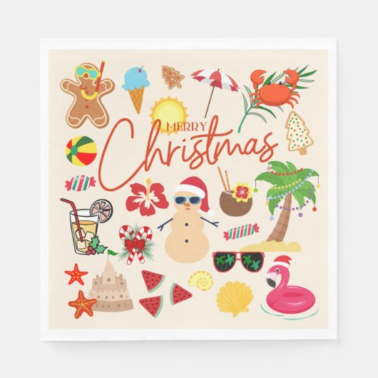 Tropische Weihnachten Serviette (Vorderseite)