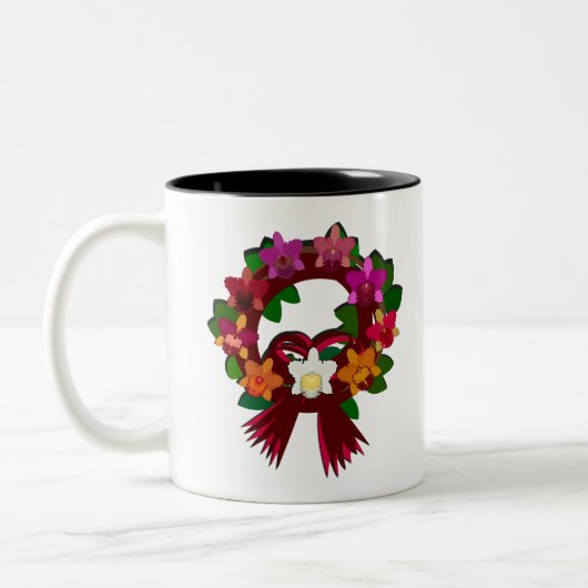 Tropische Weihnachten Zweifarbige Tasse (Links)