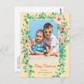 Tropische Weihnachts-Blume Küstenurlaub Foto Postkarte (Vorne/Hinten)