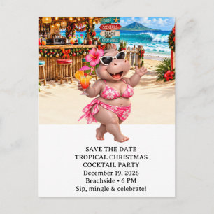Tropische Weihnachts-Cocktailparty-Einladung Feiertagspostkarte