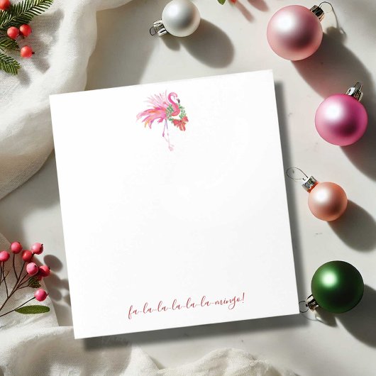 Tropische Weihnachtsabende Pink Flamingo Notizblock
