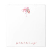 Tropische Weihnachtsabende Pink Flamingo Notizblock (Vorderseite)