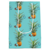 Tropische Weihnachtsananas Mittlere Geschenktüte (Rückseite)