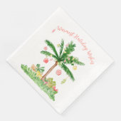 Tropische Weihnachtsbeleuchtung Koralle & Grüne Wa Serviette (Ecke)