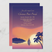 Tropische Weihnachtsbootparade Einladung (Vorne/Hinten)