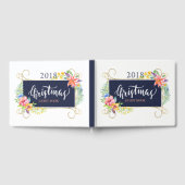 Tropische WeihnachtsBouquet & Gold Rahmen Gästebuch (Voll)