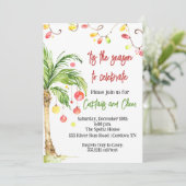 Tropische Weihnachtseinladung Einladung (Stehend Vorderseite)