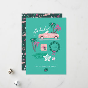 Tropische Weihnachtsfala Lasse Roll Pink Convertib Feiertagskarte