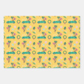 Tropische Weihnachtsfala Lasse Roll Pink Convertib Geschenkpapier Set (Vorderseite)