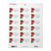 Tropische Weihnachtsfamilie Blume Leaf-Adresse Adressaufkleber (Vorne)