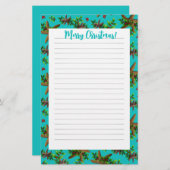 Tropische Weihnachtsfamilienbriefpapier Briefpapier (Vorne/Hinten)