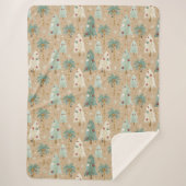 Tropische Weihnachtsfeier Festpalme & Pine Tree Sherpadecke (Vorderseite)