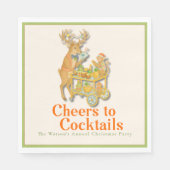 Tropische Weihnachtsfeiern für Cocktails Serviette (Vorderseite)