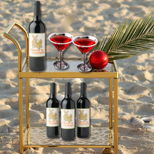 Tropische Weihnachtsfeiern für Cocktails Weinetikett