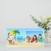 Tropische Weihnachtsfotokarte der Weihnachtsfamili Feiertagskarte (Stehend Vorderseite)