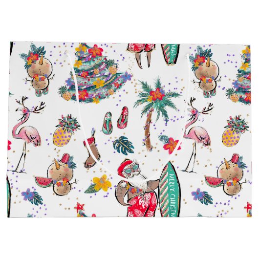 Tropische Weihnachtsgeschenktasche Große Geschenktüte (Rückseite)