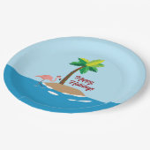 Tropische Weihnachtsinsel Pappteller (Schrägansicht)