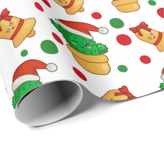 Tropische Weihnachtskaktus Geschenkpapier (Rolleneckpunkt)
