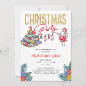 Tropische Weihnachtskarte Einladung (Vorderseite)