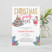 Tropische Weihnachtskarte Einladung (Stehend Vorderseite)