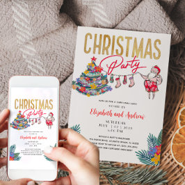 Tropische Weihnachtskarte Einladung