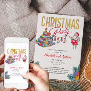 Tropische Weihnachtskarte Einladung