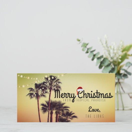 Tropische Weihnachtskarte Feiertagskarte (Stehend Vorderseite)