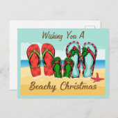 Tropische Weihnachtskarte Feiertagspostkarte (Vorne/Hinten)