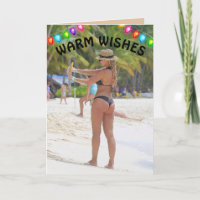 TROPISCHE WEIHNACHTSKARTE GROSSER HINTERN BIKINI-M