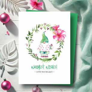 Tropische Weihnachtskarten mit Strandmotiv Aquarel Feiertagskarte