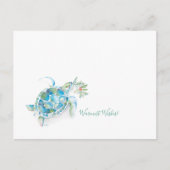 Tropische Weihnachtskarten Wasserfarbenschildkröte Postkarte (Vorderseite)