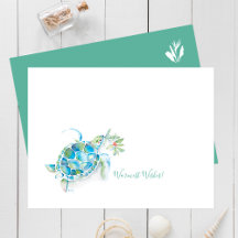 Tropische Weihnachtskarten Wasserfarbenschildkröte