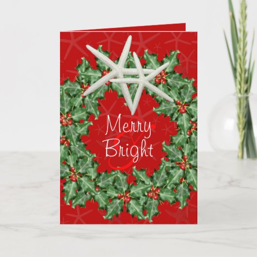 Tropische Weihnachtskranzkarte Feiertagskarte (Vorderseite)