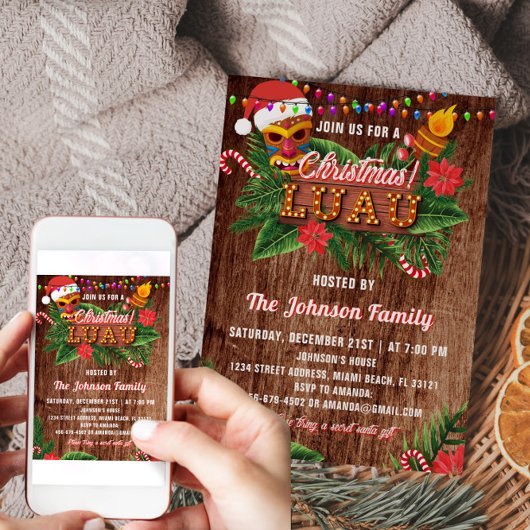 Tropische Weihnachtsluauer Party Einladung