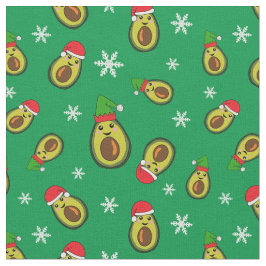 Tropische Weihnachtsmänner und Schneeflocken Stoff