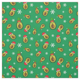 Tropische Weihnachtsmänner und Schneeflocken Stoff