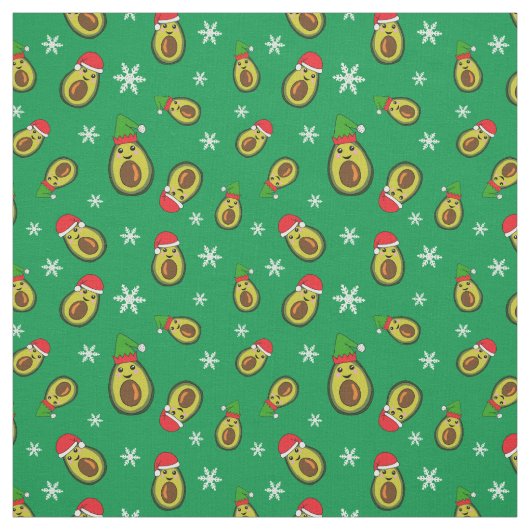 Tropische Weihnachtsmänner und Schneeflocken Stoff (Muster)