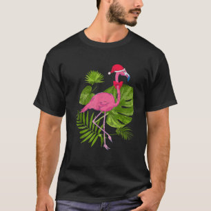 Tropische Weihnachtsmannmütze Flamingo Hawaii Summ T-Shirt