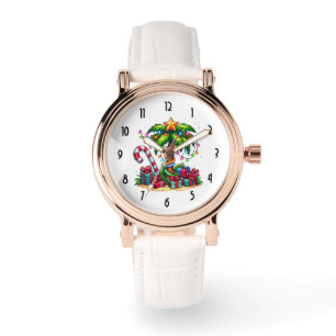 Tropische Weihnachtspalme Armbanduhr