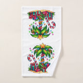 Tropische Weihnachtspalme Badhandtuch Set (Handtuch)