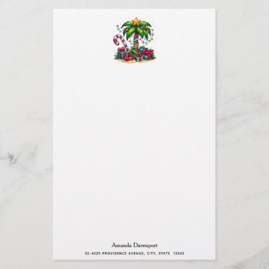 Tropische Weihnachtspalme Briefpapier (Vorderseite)