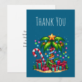 Tropische Weihnachtspalme Dankeskarte