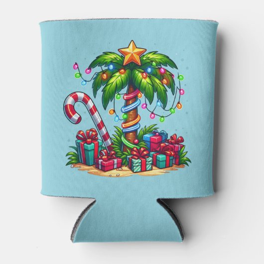 Tropische Weihnachtspalme Dosenkühler (Vorderseite)