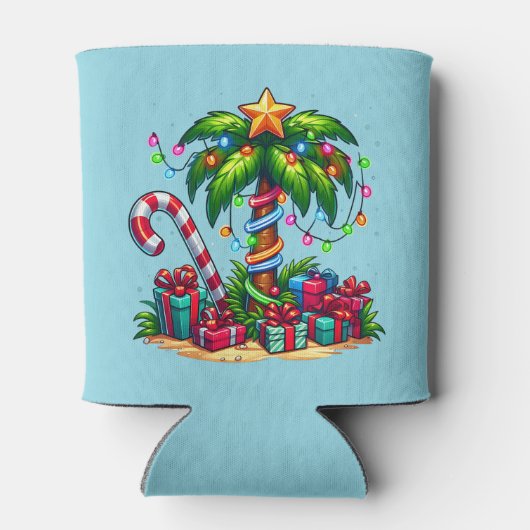 Tropische Weihnachtspalme Dosenkühler (Rückseite)