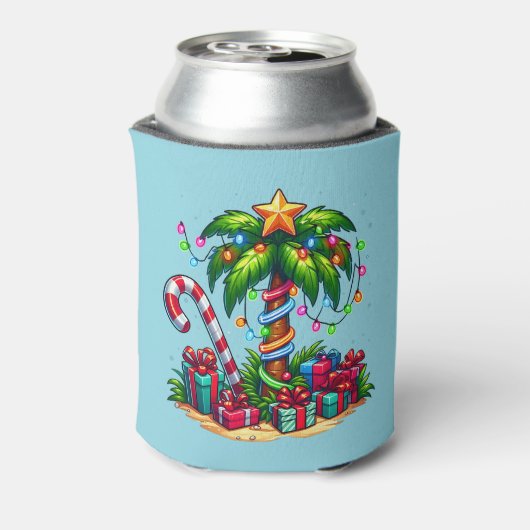 Tropische Weihnachtspalme Dosenkühler (Kanne Rückseite)