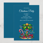 Tropische Weihnachtspalme Einladung (Vorne/Hinten)