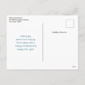 Tropische Weihnachtspalme Feiertagspostkarte (Rückseite)