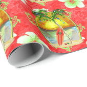 Tropische Weihnachtspalme Geschenkpapier (Rolleneckpunkt)