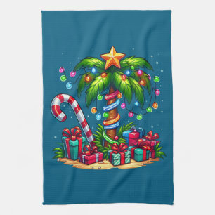 Tropische Weihnachtspalme Geschirrtuch