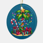 Tropische Weihnachtspalme Keramik Ornament (Links)